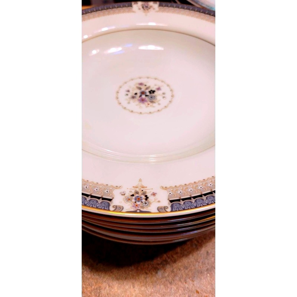 Mikasa Grande Ivory Tropez L5504 Japan Coup Soup Set 4 Elegant Floral‎ Gold